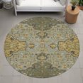 thumbnail image 3 of Addison Rugs Chantille Indoor/Outdoor Traditional Global Olive Machine Washable Round Rug, 8' x 8', 3 of 8