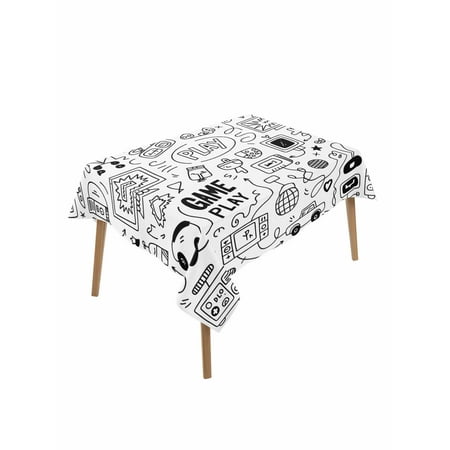 Video Game Table Cloth Black White Game Controller Monochrome Waterproof Tablecloth for Rectangle Tables Reusable Washable Fabric Table Cover for Restaurant Kitchen Dining Tables 52 x70 Video Game Table Cloth Black White Game Controller Monochrome Waterproof Tablecloth for Rectangle Tables Reusable Washable Fabric Table Cover for Restaurant Kitchen Dining Tables 52 x70
