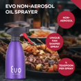 thumbnail image 3 of Pulverizador de aceite Evo de acero inoxidable 18/8, sin aerosol, para aceites de cocina y vinagres de oliva, color morado, capacidad de 16 onzas, 3 of 5