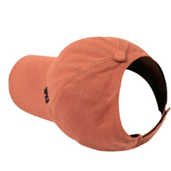 AKEGAMN Women Hollow Solid Ponytail Baseball Cap Visors, Red One Size