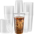 thumbnail image 1 of ELEGANT DISPOSABLES Crystal Clear PET Cups With Flat lids for Iced Coffee (32 oz), 1 of 9