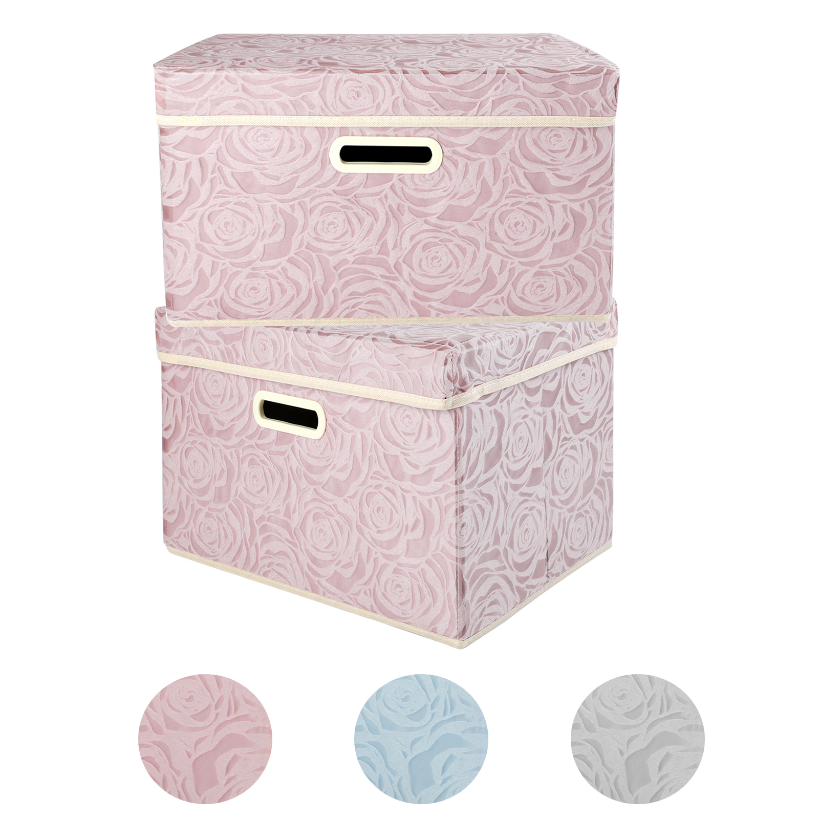 Collapsible Fabric Storage Bin Large Boxes with Lid and Handle