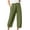 Army Green, variant on Homenesgenics Summer Scrub Pants for Women Xl Fashion Womens Casual Solid Color Elastic Loose Pants Straight Wide Leg Trousers Pants