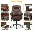 thumbnail image 4 of Homrest Executive Office Chair W/ Adjustable Lumbar Support,Massage Office Chair for Adult,Brown, 4 of 8