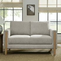 Modway Hawken Boucle Fabric Loveseat in Parchment Beech
