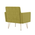 thumbnail image 5 of S-HOME Modern Velvet Armchair Single Sofa in Gold Legs and Tufted Design for Living Room or Bedroom, Green, 5 of 6