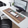 thumbnail image 2 of Long Mouse Pads for Desk,Orange Paisley Pattern Desk Mats on Top Of Desks, Desk Mouse Pad Extra Large with 3mm Non-Slip Base and Stitched Edge for Gaming,Office,Work,Home 31.5"x11.8", 2 of 6
