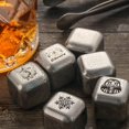 thumbnail image 3 of 4 Juego de regalo de piedra para whisky, pinzas para hielo reutilizables para cubo de hielo de acero inoxidable, 3 of 5