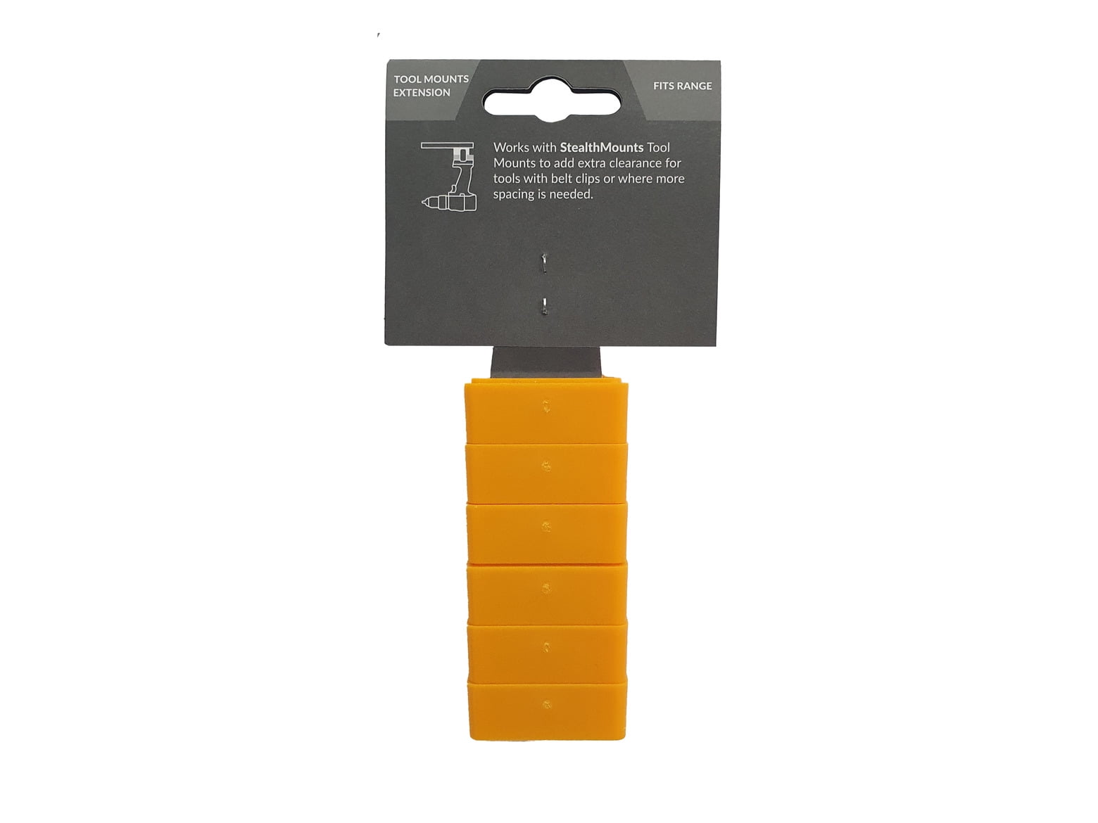 StealthMounts Tool Mount Spacers in Yellow, 6 per Pack