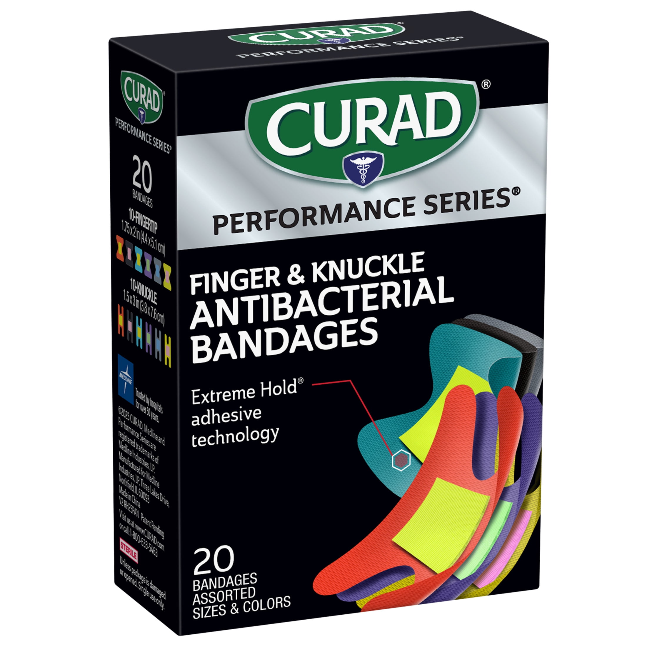 Curad Finger & Knuckle Antibacterial Bandages, 20ct - Walmart.com