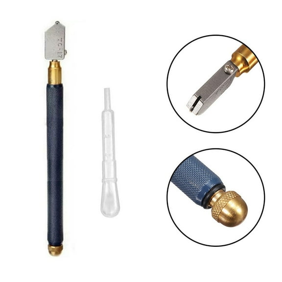 Diamond Glass Cutter Steel Glass Cutting Tool For Tiles Cutting Pencil Style Carbide Tip TC-17 DIY Manual Tool, A