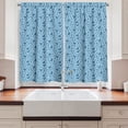 thumbnail image 2 of Ambesonne Japanese Print Kitchen Curtains, Classic Flora Art, 55"x39", Pale Azure Blue Teal, 2 of 3