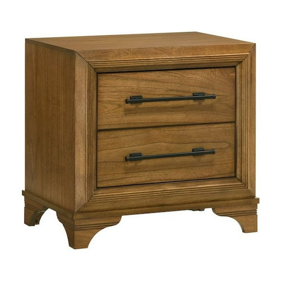 New Classic Furniture Talcott Wood 2-Drawer Nightstand in Honey/Brown