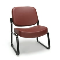 OFM Model 409-VAM Big and Tall Armless Guest and Reception Chair, Anti-Microbial/Anti-Bacterial Vinyl, Wine