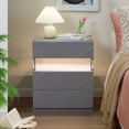 thumbnail image 2 of Cubehom 2 Set of Nightstands LED Night Stand Modern Nightstand with 3 Drawers LED Bedside Tables for Bedroom, Living Room, 2 of 7