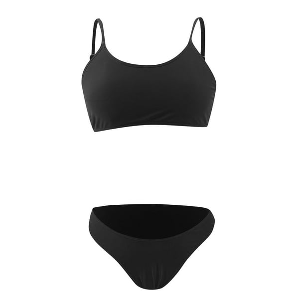 Aayomet Womens Swimsuits Strap Wrap Pad High Waist Bikini Set Swimsuit Thong Swimwear Two Pieces Bathing Suit Black L Walmart