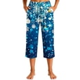 thumbnail image 3 of Cmtiyu Christmas Pajama Pants Women Christmas Printed Elastic Waist Drawstring Pajama Bottoms Casual Comfy Loose Lounge Sleep Capri Pants S-3XL, 3 of 5