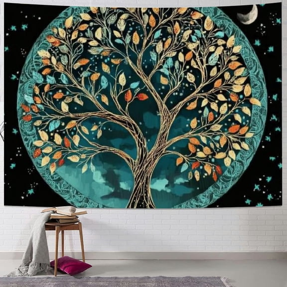 BCIIG Tree of Life Tapastry Butterfly Moon Tapastry Flower Boho Floral Plant Tapestries for Bedroom Aesthetic's Wall Hanging Mandala Botanical Tapestry  40x30inch