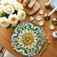 thumbnail image 2 of Round Placemats Abstract Flowers 15 inch Set of 2 Table Mats for Dining Table Vintage Yellow Floral Heat Resistant Non-Slip Kitchen & Home Decorative Place Mat Set, 2 of 8