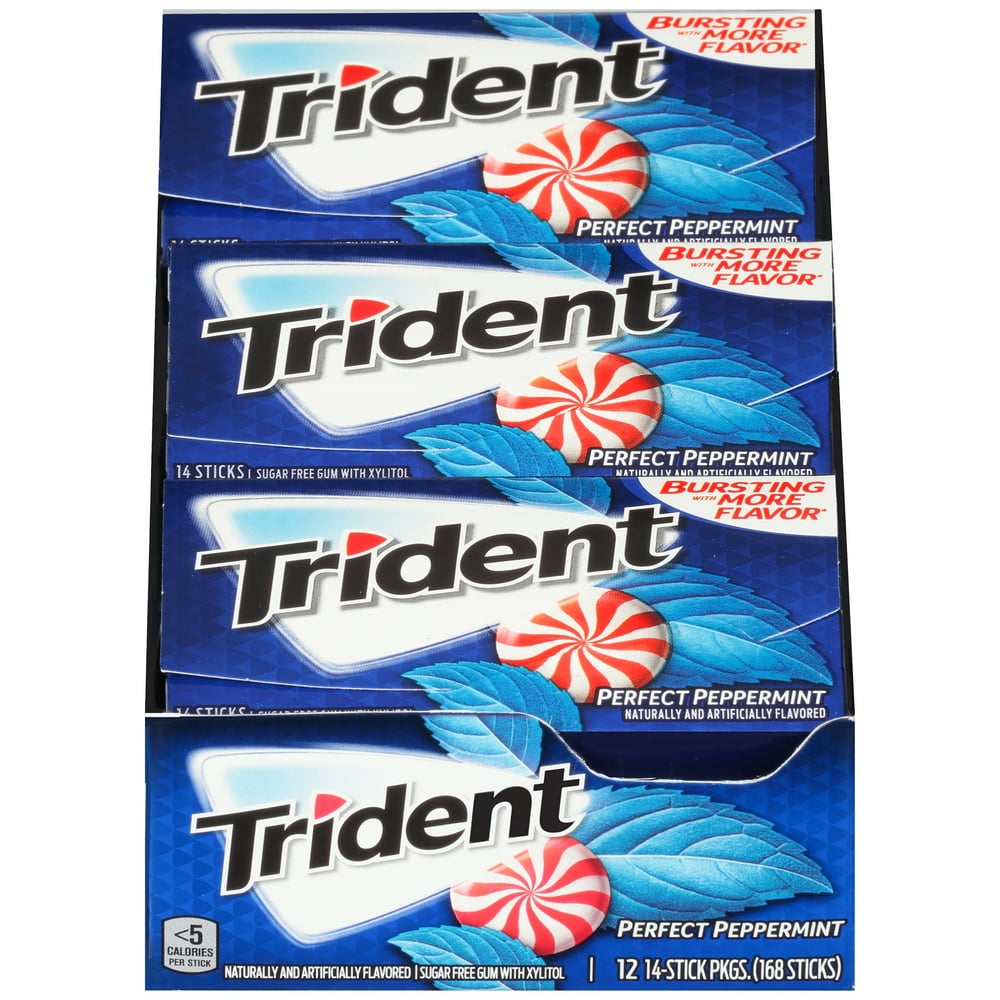 Trident Peppermint Sugar Free Gum, 12 Pk 14 Pc