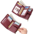 thumbnail image 6 of SENDEFN Small Womens Wallet Leather Bifold Card Holder RFID Blocking with Zipper Coin Pocket, 6 of 7