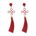 thumbnail image 1 of Pendientes de nudo chino Pendientes colgantes creativos para el aniversario de compras en la calle Rojo, 1 of 8