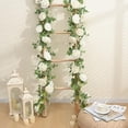 thumbnail image 4 of 2-Pack 13-Foot Artificial Eucalyptus Garland with Silk Roses, Faux Greenery Vine for Wedding Arch, Table Centerpiece, Backdrop, Party and Ceremony Decoration in White, 4 of 9
