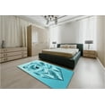 thumbnail image 4 of Ahgly Company Indoor Square Patterned Dark Turquoise Green Area Rugs, 8' Square, 4 of 6