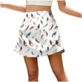 thumbnail image 2 of Qulqfy Womens Summer Mini A-Line Flare Skirts Skinny Wrap Boho High Waisted Plus Size Zipper White Skirt L, 2 of 6