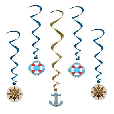 Pack Of 30 Assorted Cruise Ship Boat Nautical Metallic Hanging