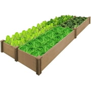 PETSCOSSET 8x4Ft Raised Garden Bed Wooden Planter Box Large Garden Box for Outdoor Gardening