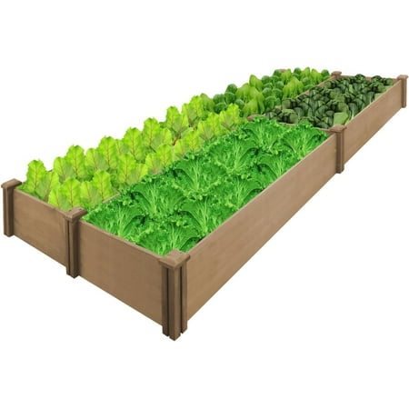 PETSCOSSET 8x4Ft Raised Garden Bed Wooden Planter Box Large Garden Box for Outdoor Gardening
