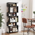 thumbnail image 4 of Costway 1 PCS Bookcase 6-Tier Bookshelf with Anti-Tipping Kit Freestanding Display Shelf Black, 4 of 9