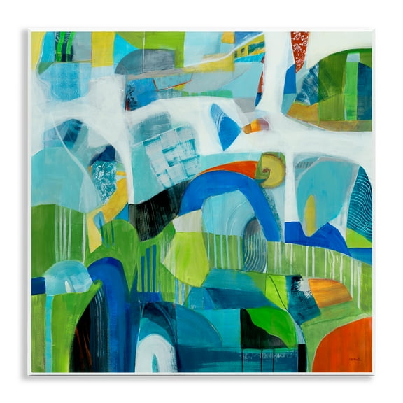 Stupell Industries Restless Bright Shapes Abstract Painting Unframed Art Print Wall Art, 12 x 12