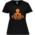 thumbnail image 3 of Inktastic Orange Octopus Women's Plus Size T-Shirt, 3 of 5