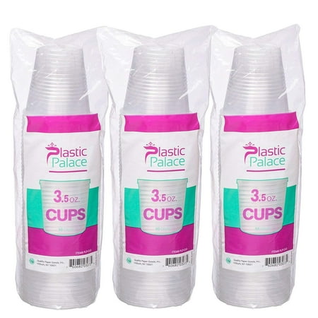 Kcups Recyclable Disposable BPA Free Plastic Cups Small, Clear 3.5 oz. Plastic Cups Snack & Drink Size| Recyclable Drinkware | Tea, Soda, Water, Juice, Milk (1 Pack 50 Cups) ()