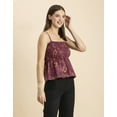 thumbnail image 3 of Moomaya Womens Printed Shoulder Strap Top, Square Neck, Smocked Casual Summer Cotton Top, 3 of 7