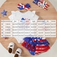 thumbnail image 3 of CAUYDY 4th Of July Toddler Girl Outfits Flag Print Short Sleeve Top Set Patriotic Clothes 3 6 9 12 18 24 Months 2T 3T 4T (Sizes 12-18 Months,White), 3 of 7