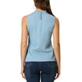 thumbnail image 3 of INSPIRE CHIC Blouse Décontractée Sans Manches à Col Montant à Volants pour Femmes, 3 of 7