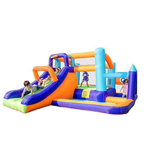 AirMyFun Bounce House,Bouncing Slide,Jumping Slide House,Climbing Bouncy House,Castle Bounce House with Long Slide,with Air Blower for Kids Indoor and Outdoor Party 