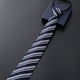 thumbnail image 2 of Corbata de vestir de negocios para hombre con cremallera para novio, corbata de rayas azules y negras para boda, 2 of 4
