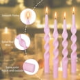 thumbnail image 3 of FCMSHAMD 9.8 Inch Spiral Taper Candles Set of 4 Burn Time 6 H Unscented Smokeless for Wedding Dinner Decoration Candle Sticks, 3 of 6