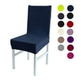 thumbnail image 2 of Unique Bargains Housses Extensibles Épaisses en Peluche Courtes pour Chaises de Salle à Manger Protège-Siège Housses Bleu Marine, 2 of 7