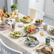 vancasso, 32-Piece Porcelain Dinnerware Set, Multicolour Dinner Set, Service for 8