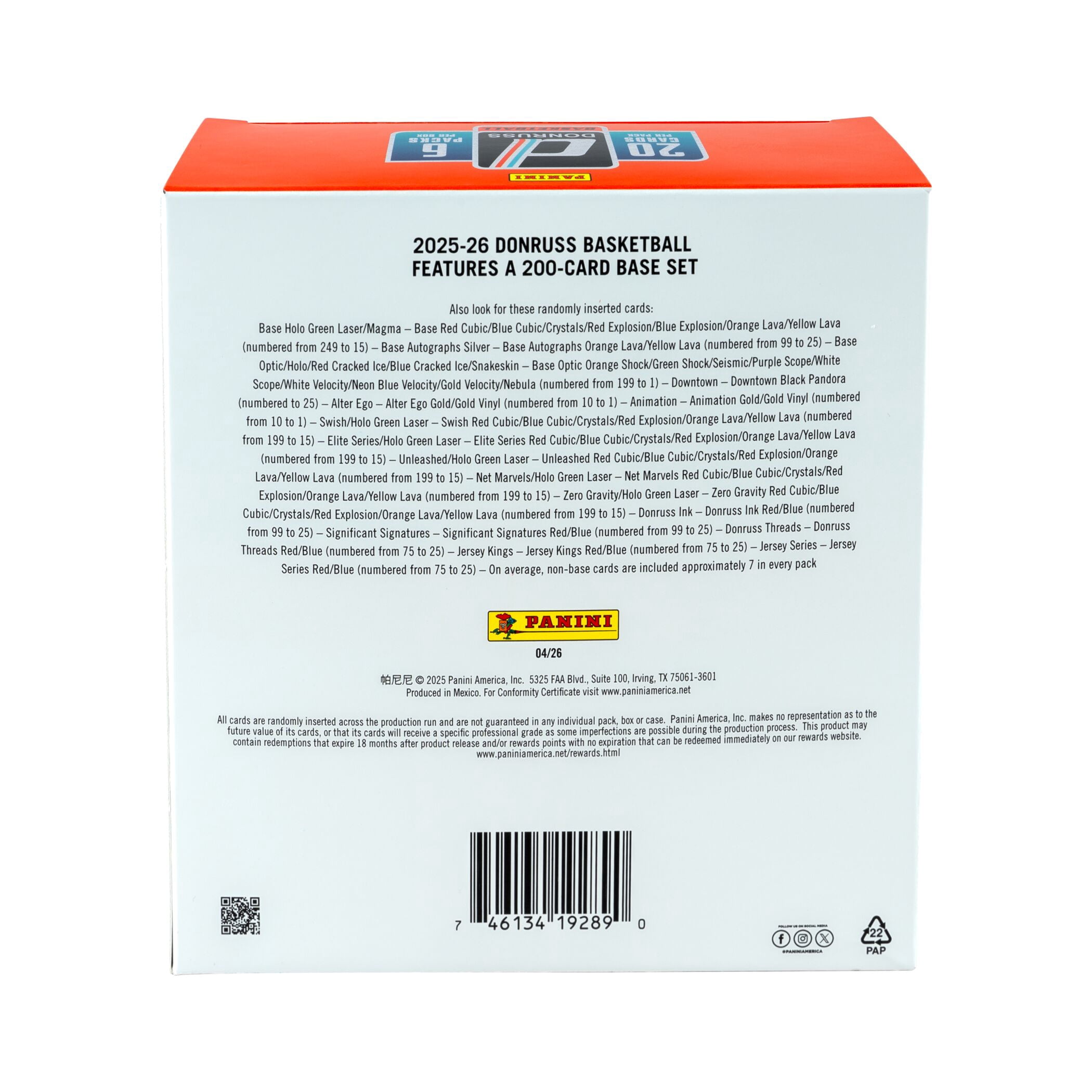 2025-26 Panini Donruss Basketball Trading Cards Mega Box