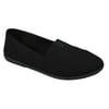 Soda Flat Women Shoes Linen Canvas Slip On Loafers Memory Foam Gel Insoles OBJI-S All Black 5.5