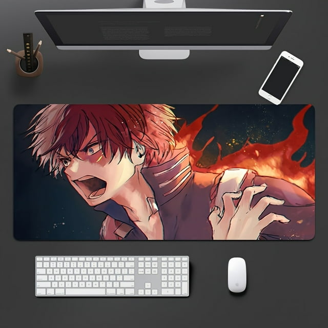 Anime-Themed Large Mouse Pad for Gaming - Non-Slip, Rubber Base, High-Definition Printed Design, Durable Stitched Edges - Ideal for Home & Office, Desk Accessory, PC & Study - Creative Animation Scene