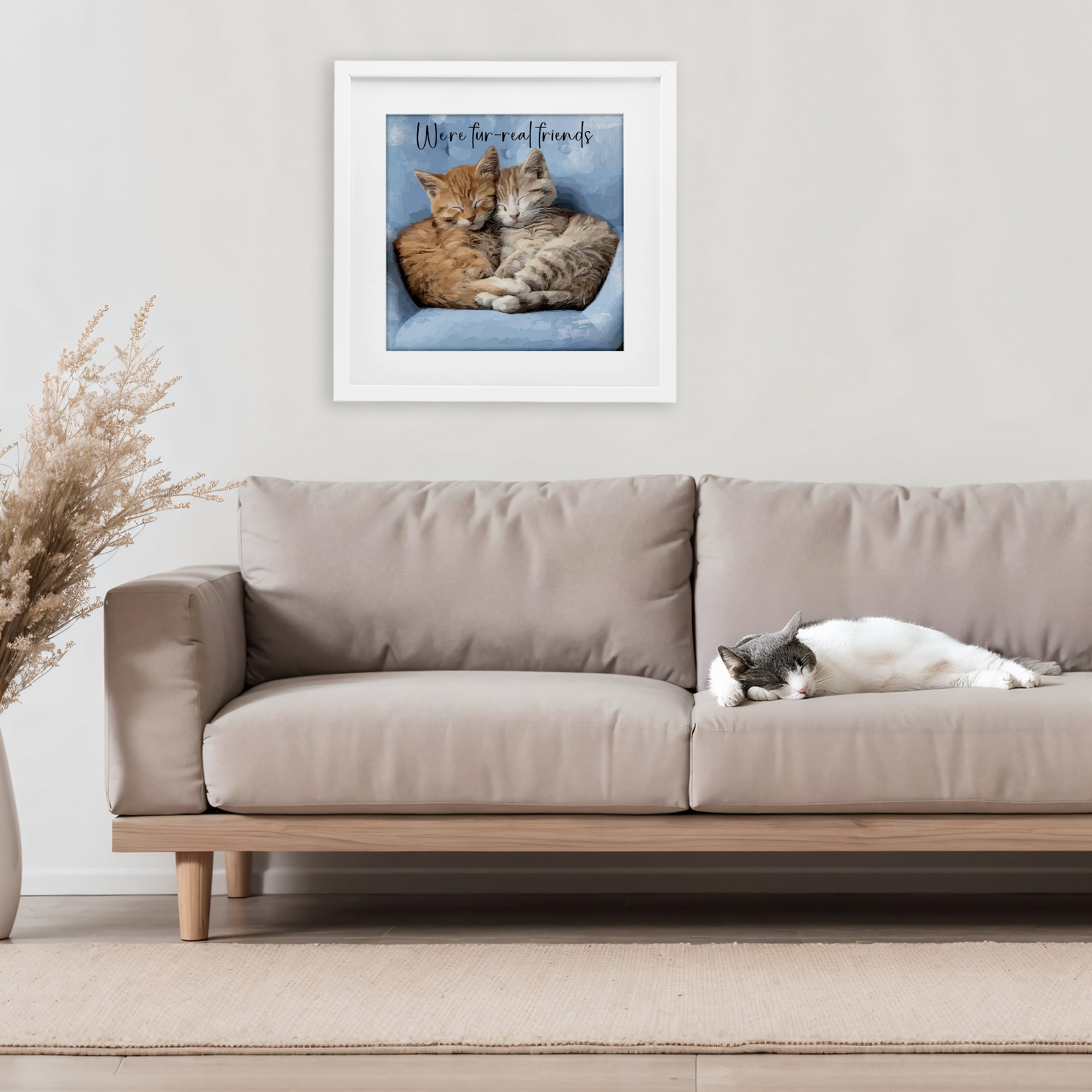Stupell Industries We're Fur-Real Friends White Framed Print Under Glass, design by Kim Curinga
