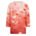 thumbnail image 5 of Fgvctg Womens Plus Size Valentine's Day Tops Casual 3/4 Sleeve Crewneck Shirt Comfortable Date Night Pullover Tops Plus Size Sweet Love Heart Print Blouse Gifts For Her Deep Red XL, 5 of 5