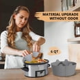 thumbnail image 4 of 2 in 1 Silicone Slow Cooker Liners  Reusable Crock Pot Divider Liners Fit 6-8 Quarts Pot  Grey, 4 of 7